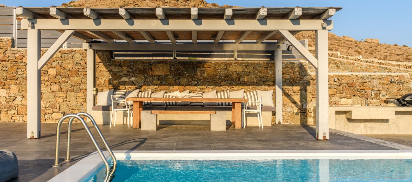 Exterior pool area of Villa Angelika in Mykonos
