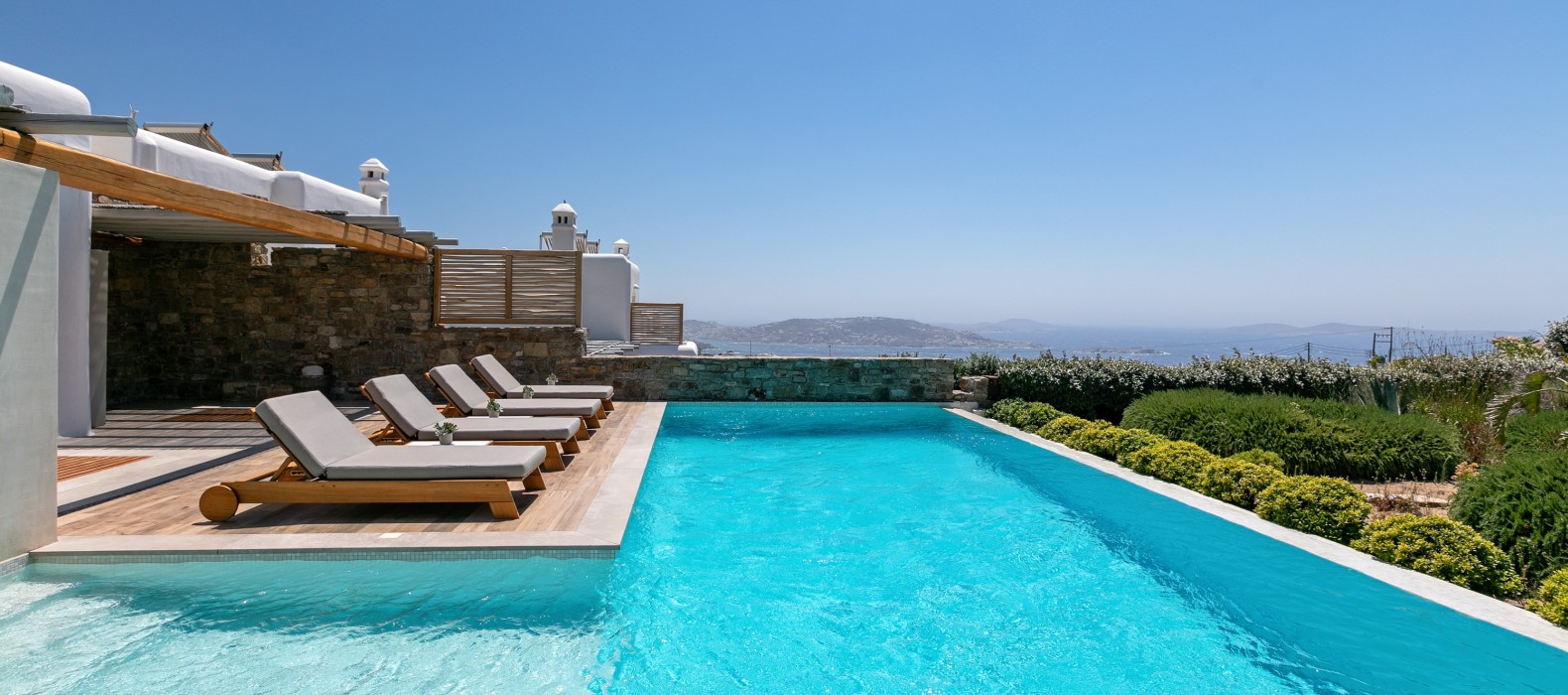 Exterior pool view of Villa Christina Grande in Mykonos