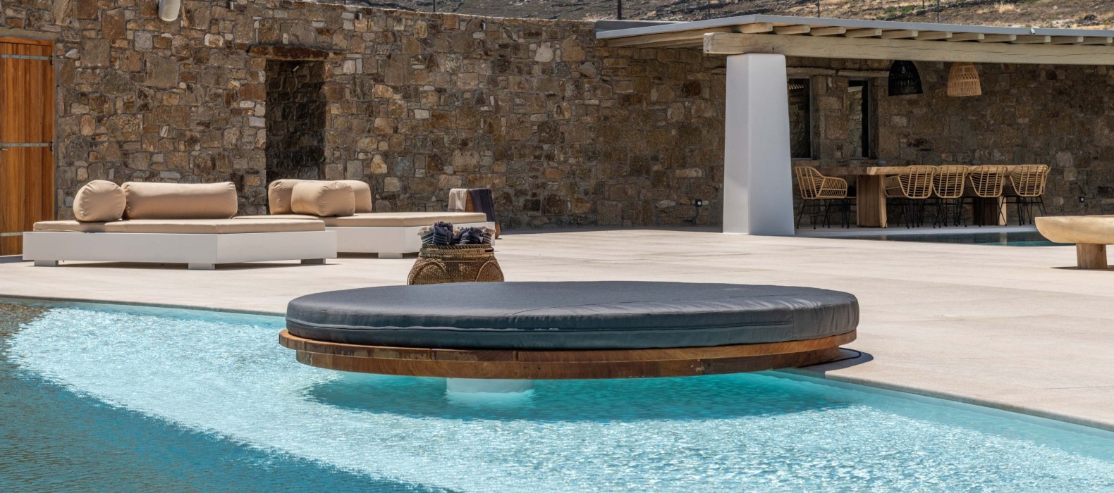 Exterior pool area of Villa Eratos in Mykonos