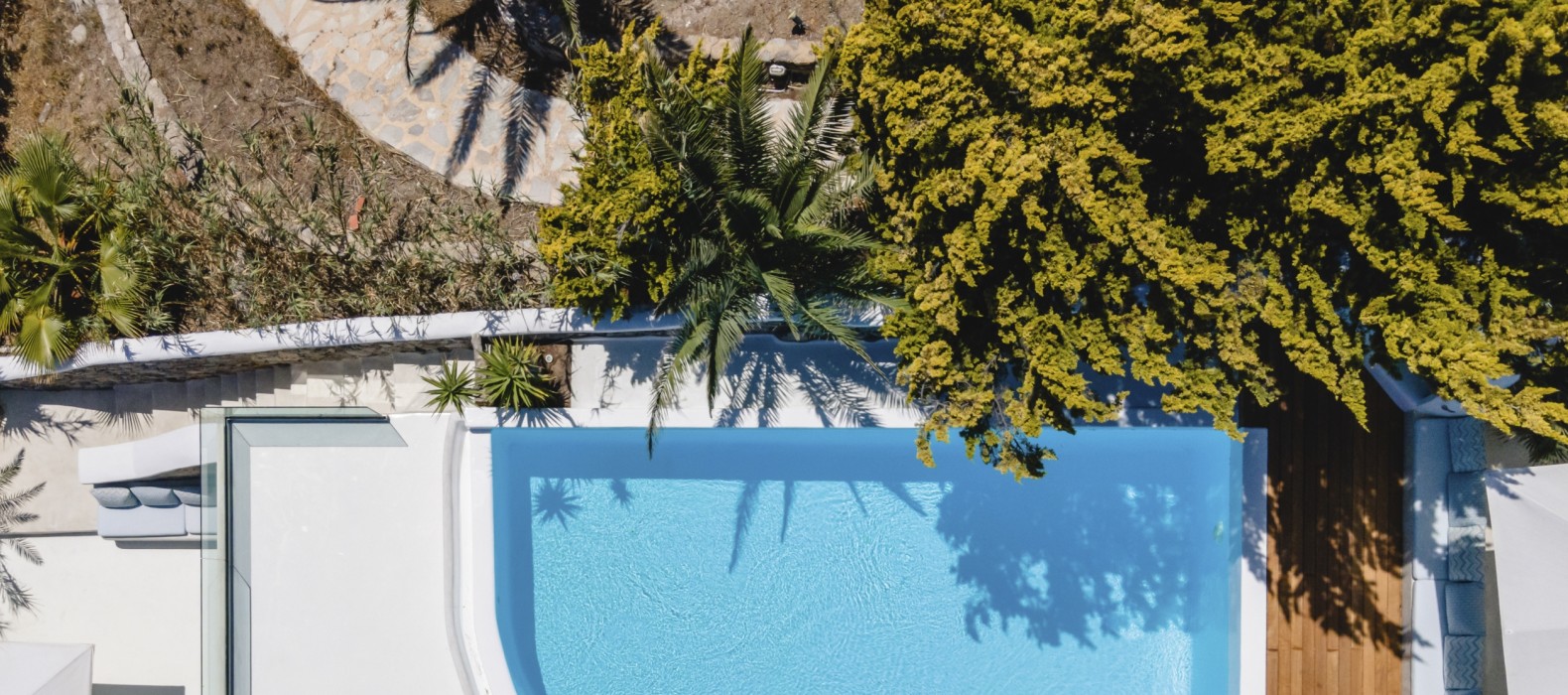 Exterior pool view of Villa Hieras in Mykonos