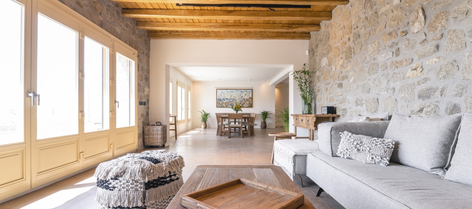 Living room of Villa Kalimera in Mykonos