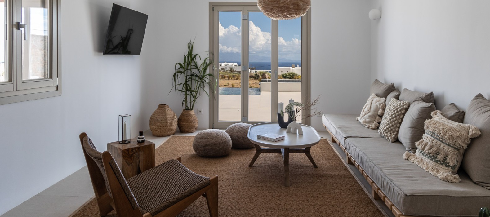 Living room of Villa Olivia Breeze in Mykonos