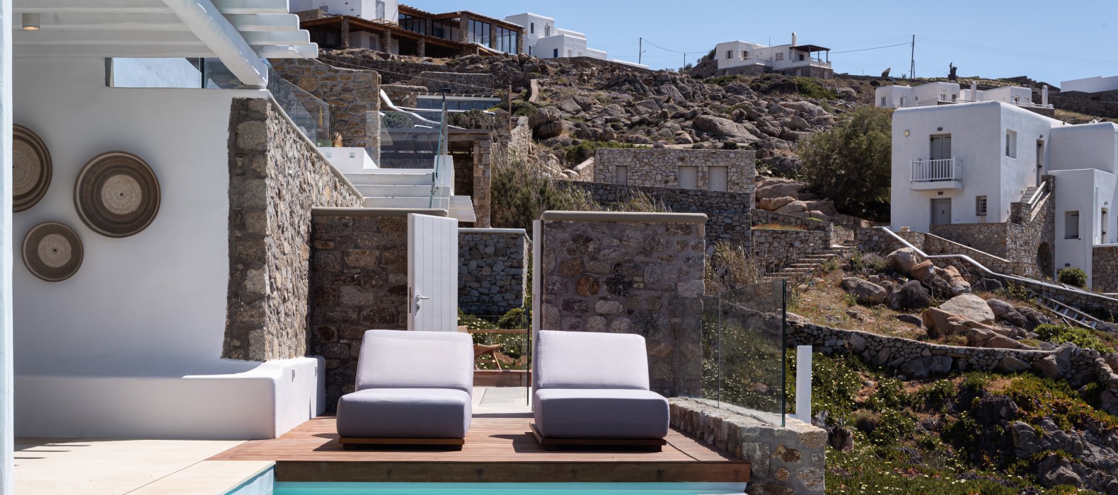Exterior area with pool of Villa Paradise Views in Mykonnos