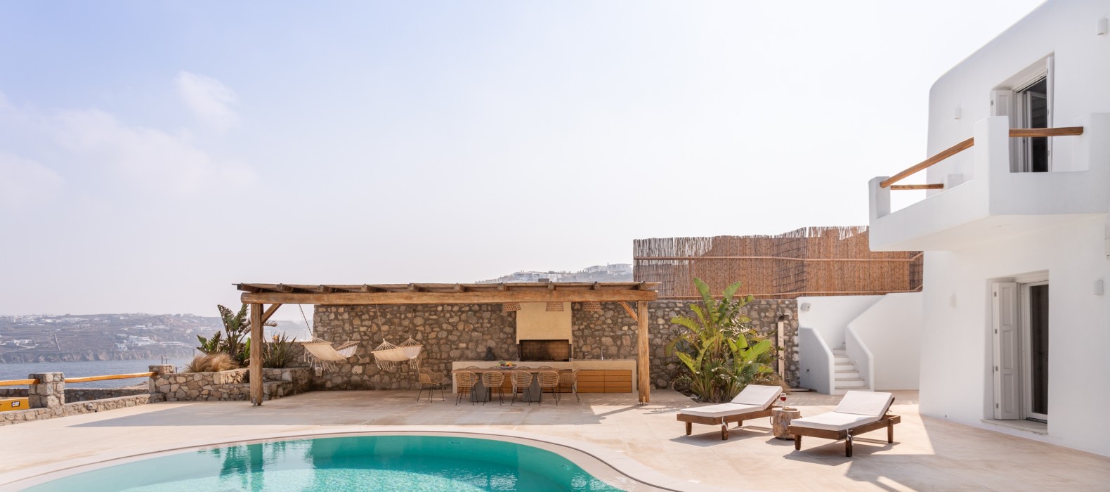 Exterior pool area of Villa Selene in Mykonos