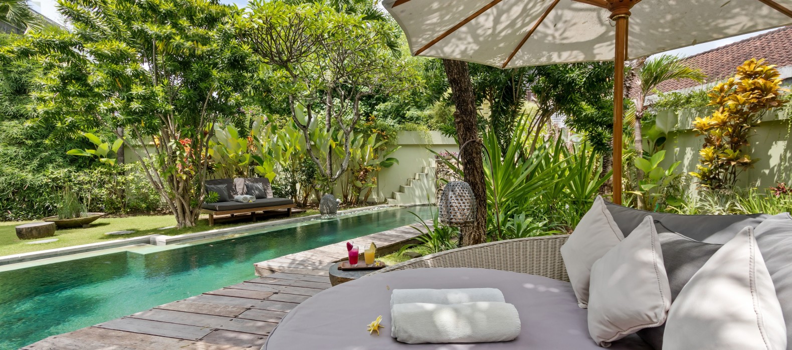 Daybed view of Villa Shantika in Bali