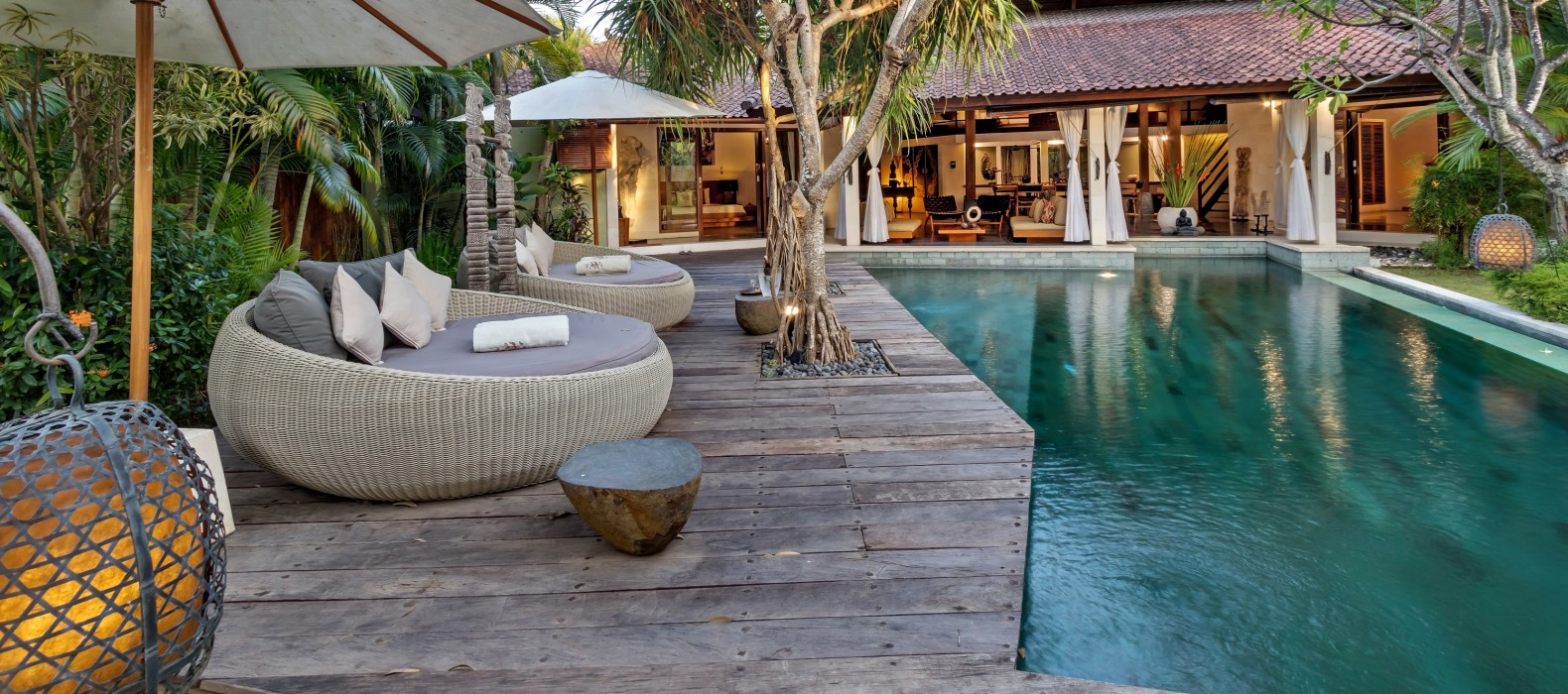 Exterior pool view of Villa Shantika in Bali