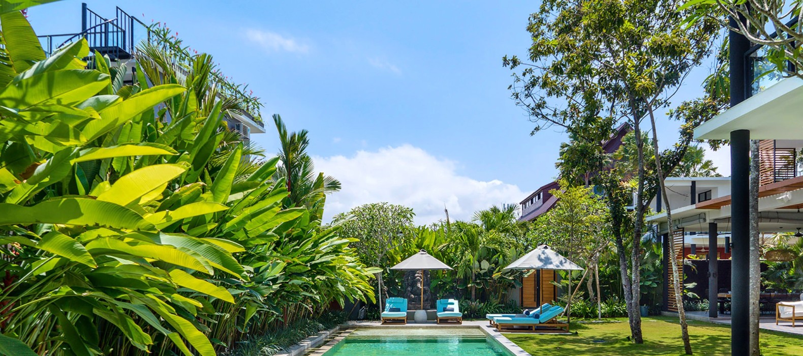 Exterior pool view of Villa Skybound in Bali