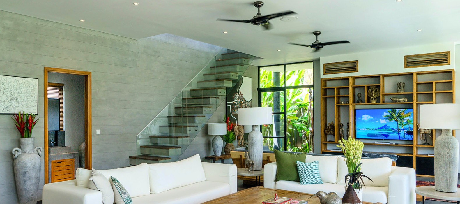 Living room view of Villa Skybound in Bali