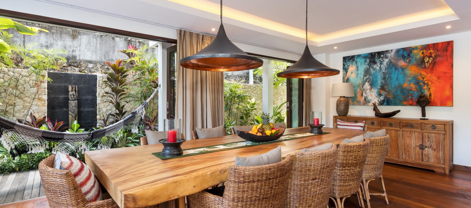 Dining table view of Villa Sundance in Bali