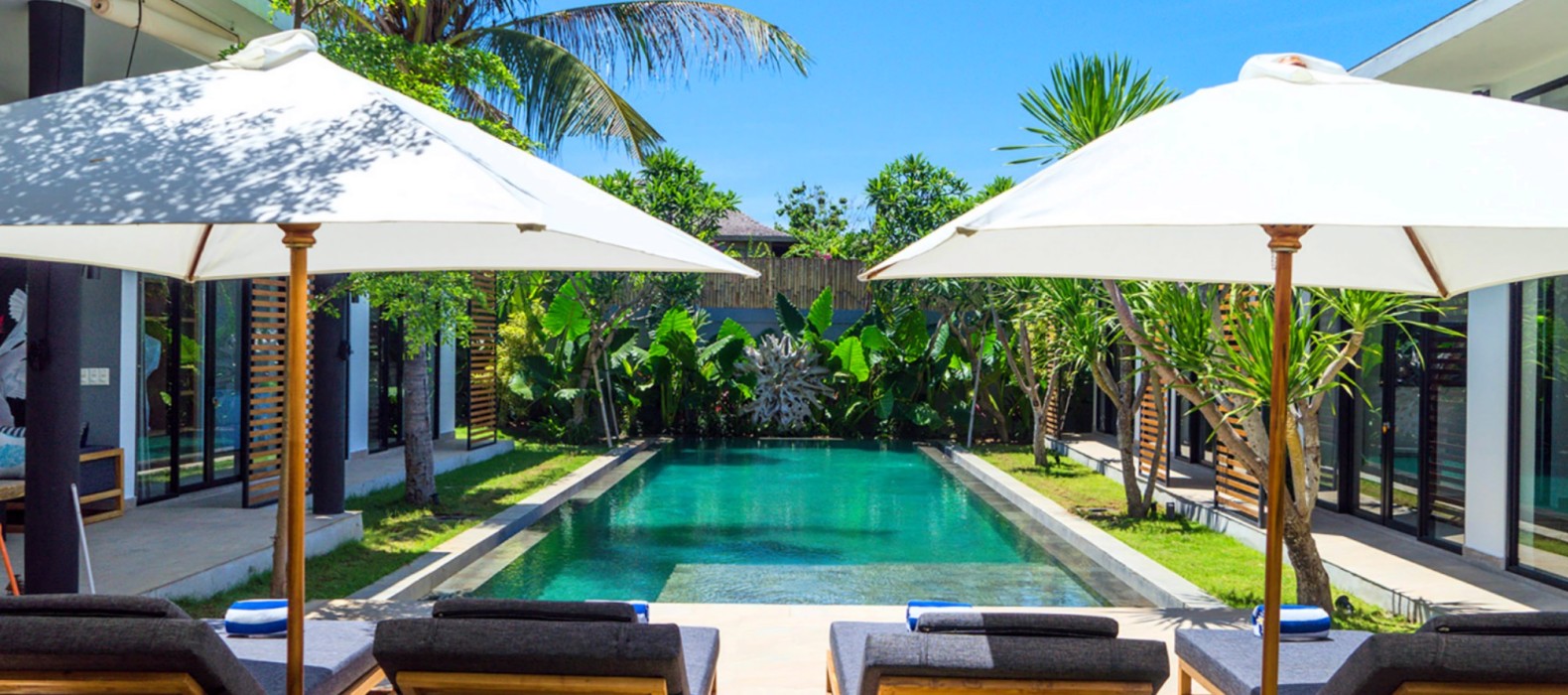 Exterior pool area view of Villa Vida in Bali