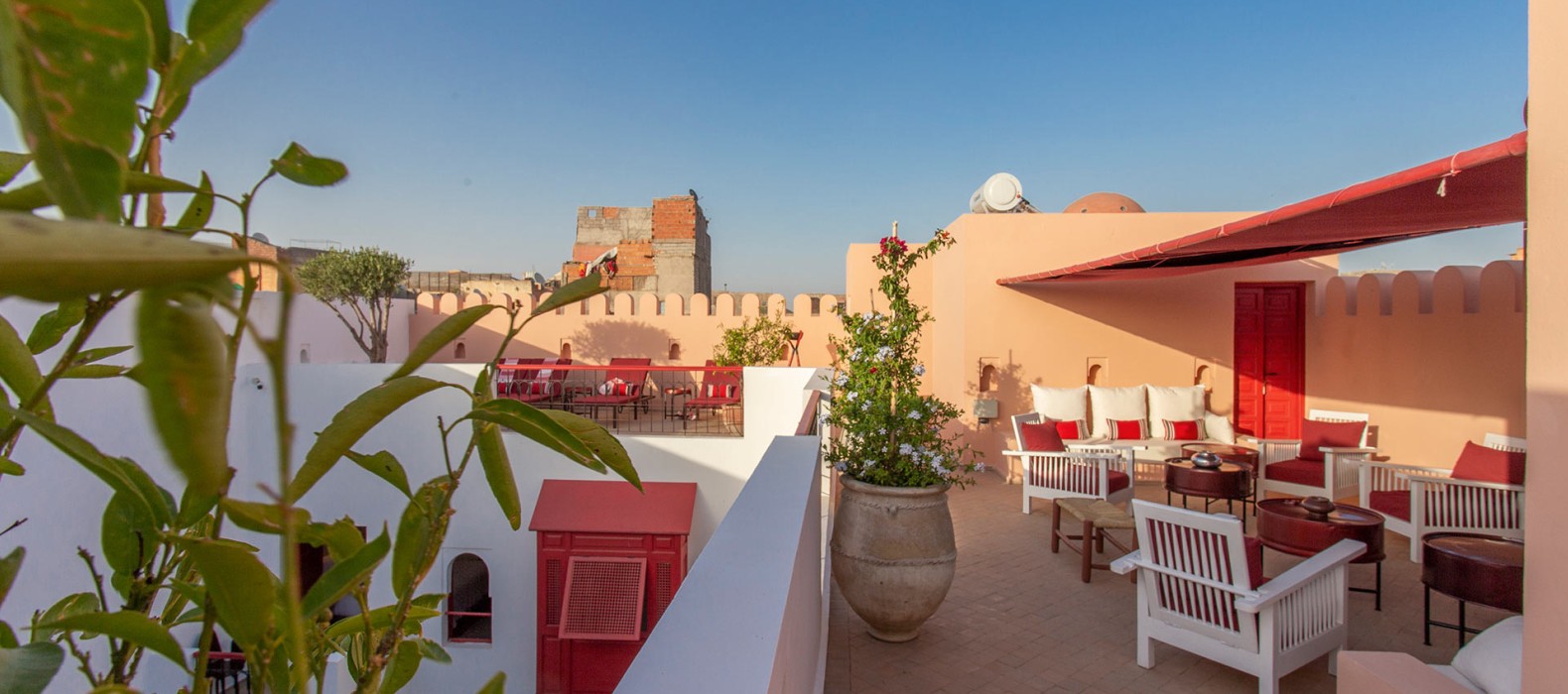 Rooftop view of Riad Fleur Rouge in Marrakech