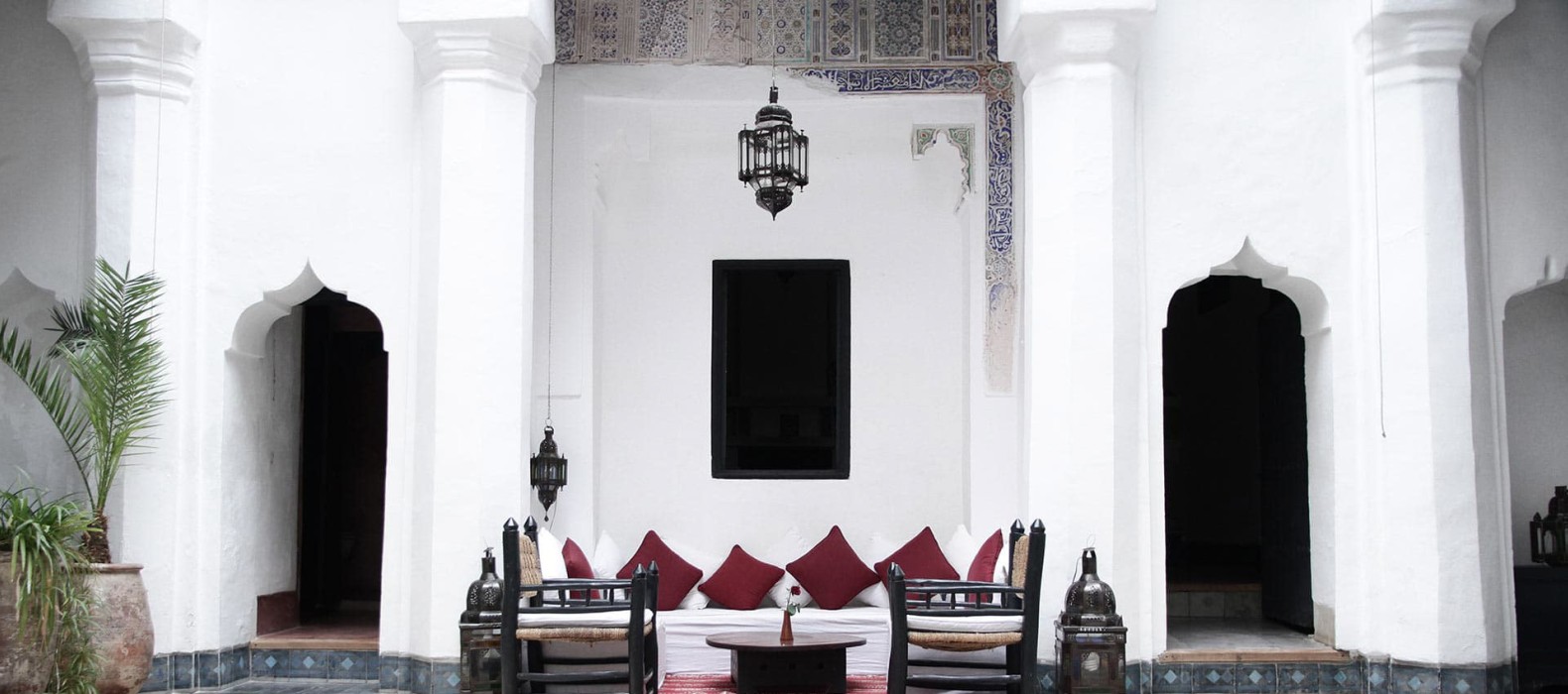 Entrance Hall view of Riad Knizou in Marrakech