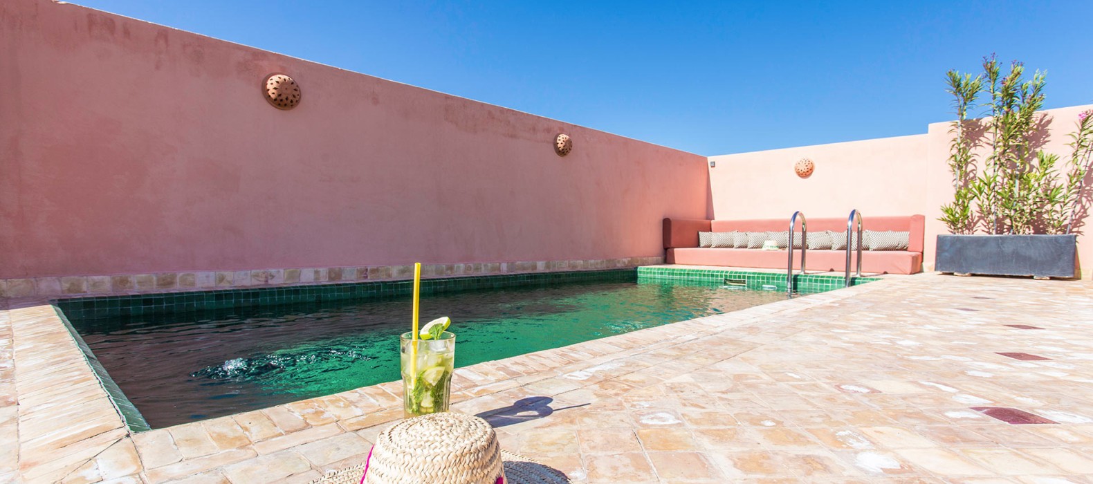 Rooftop pool view of Riad Mima in Marrakech