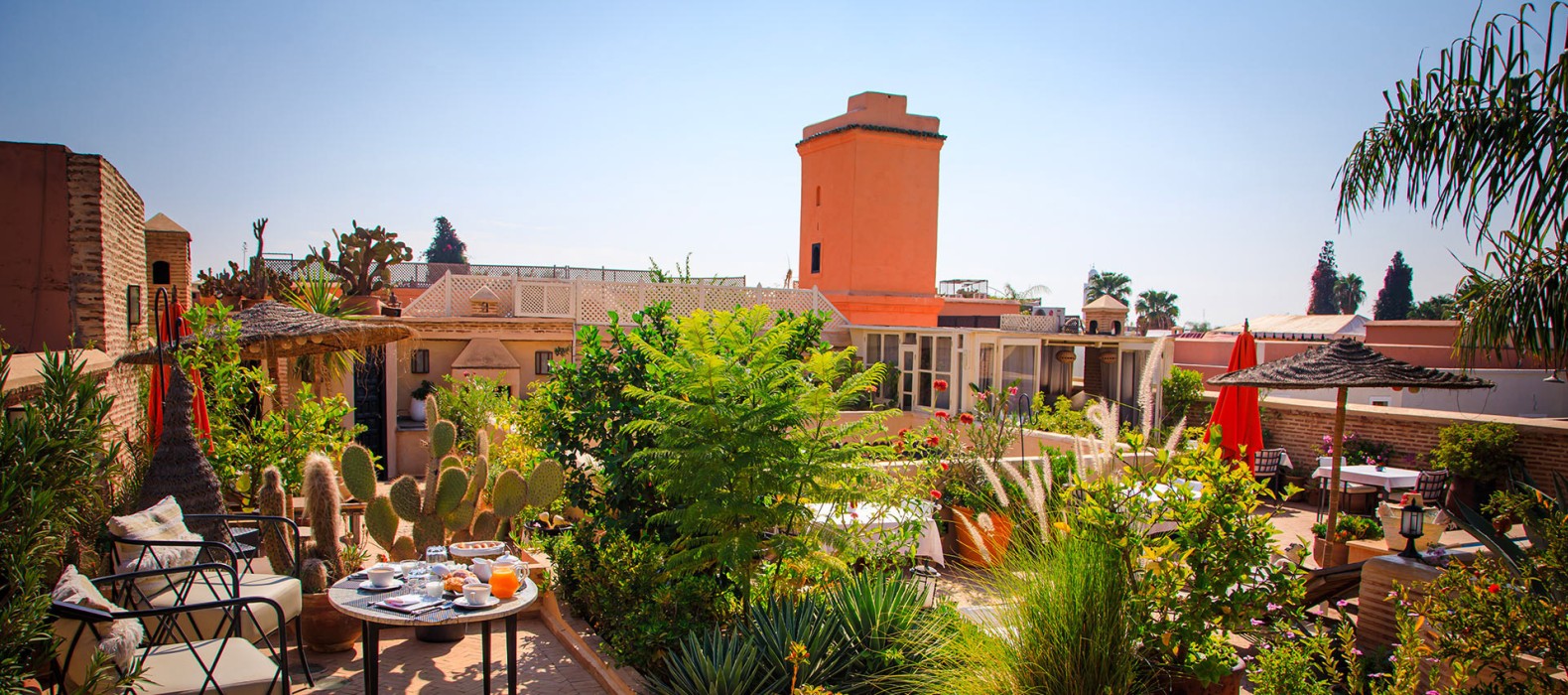 Rooftop area view of Riad Yazid in Marrakech