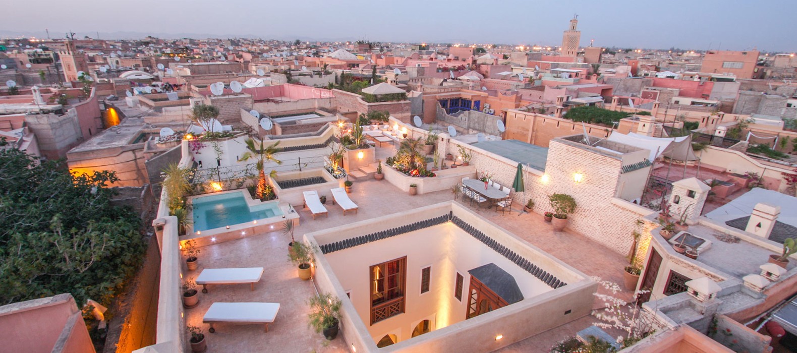 Rooftop view of Riad Yazid in Marrakech
