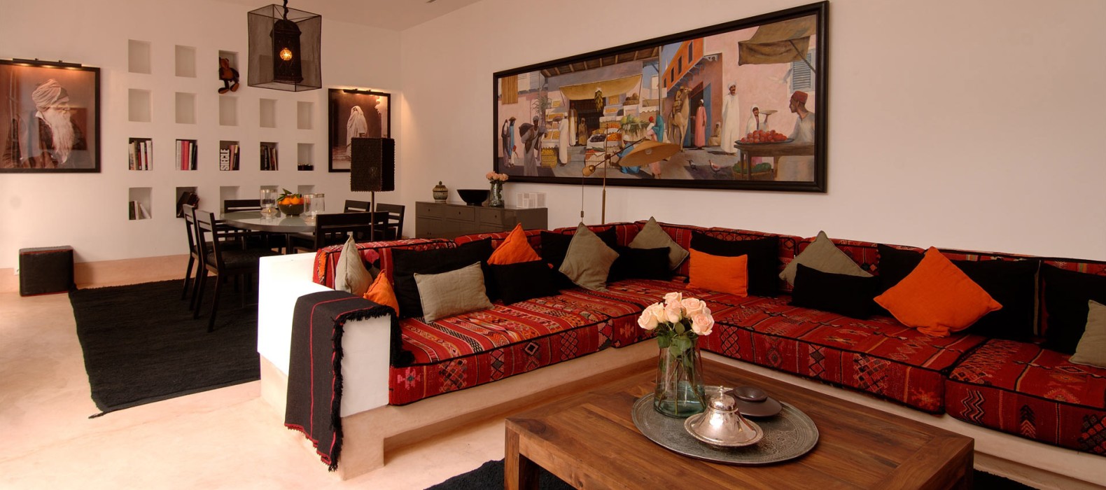 Living room of Riad Zahria in Marrakech