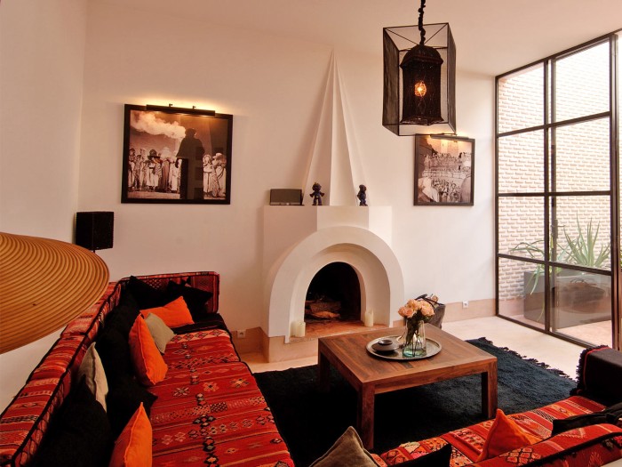 Living room of Riad Zahria in Marrakech