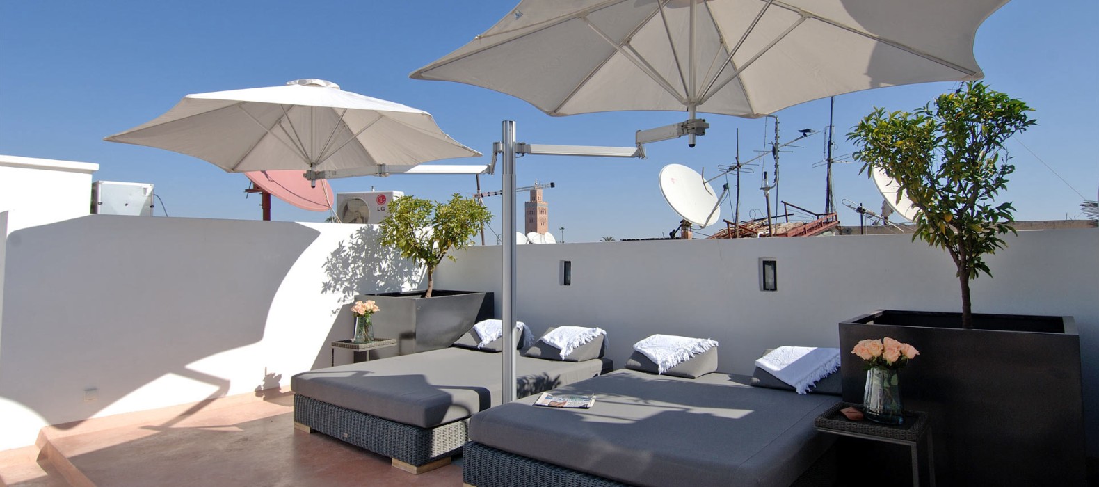 Daybeds view of Riad Zahria in Marrakech