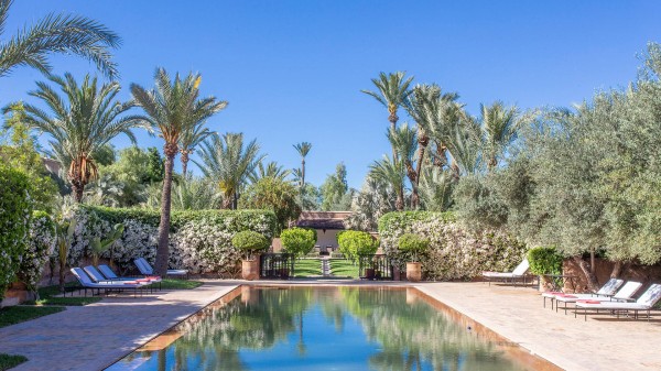 Exterior pool view of Villa Gardien du Ciel in Marrakech
