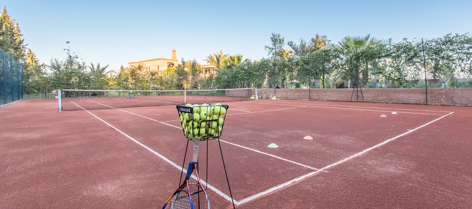 Tennis field view of Villa Mansour in Marrakech