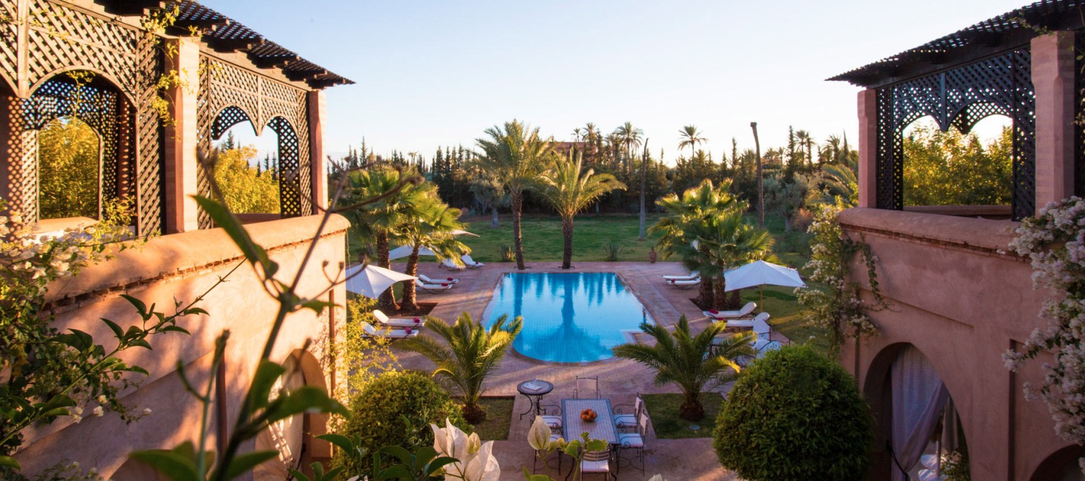 Landscape view of Villa Mansour in Marrakech