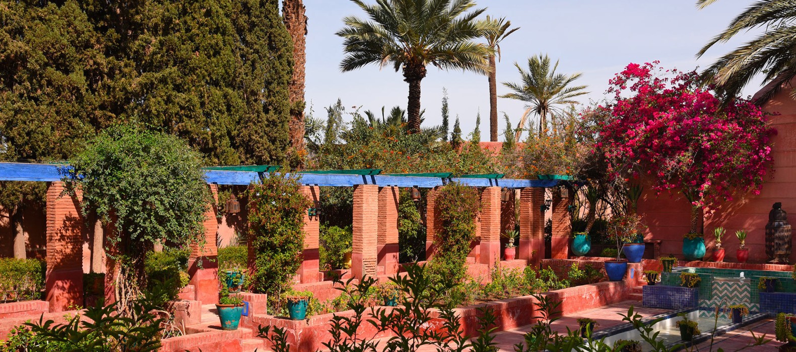 Garden area view of Villa Petite Majorelle in Marrakech