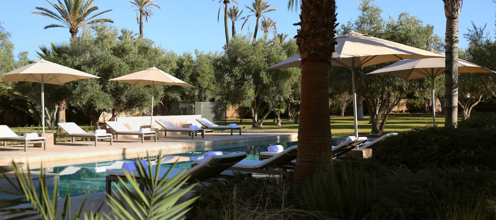 Pool area of Villa Shakir in Marrakech