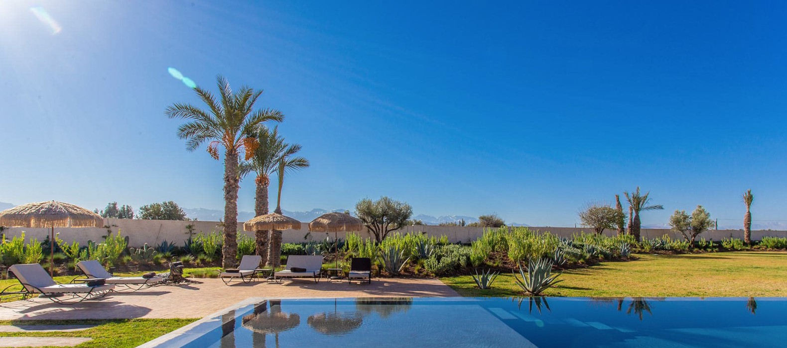 Pool area view of Villa Yasmina in Marrakech