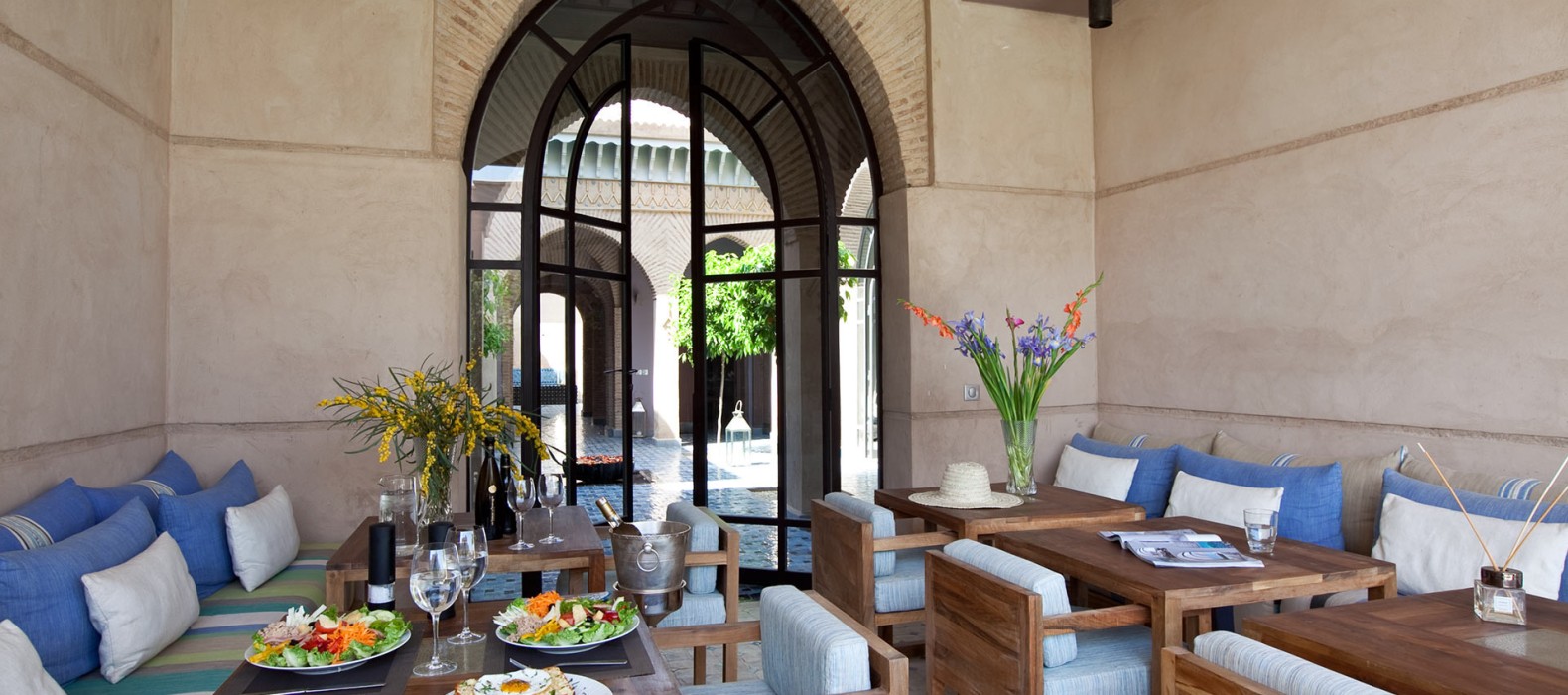Dining area view of Villa Youne in Marrakech