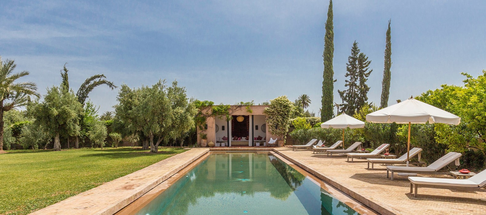 Pool area of Villa Zaina in Marrakech