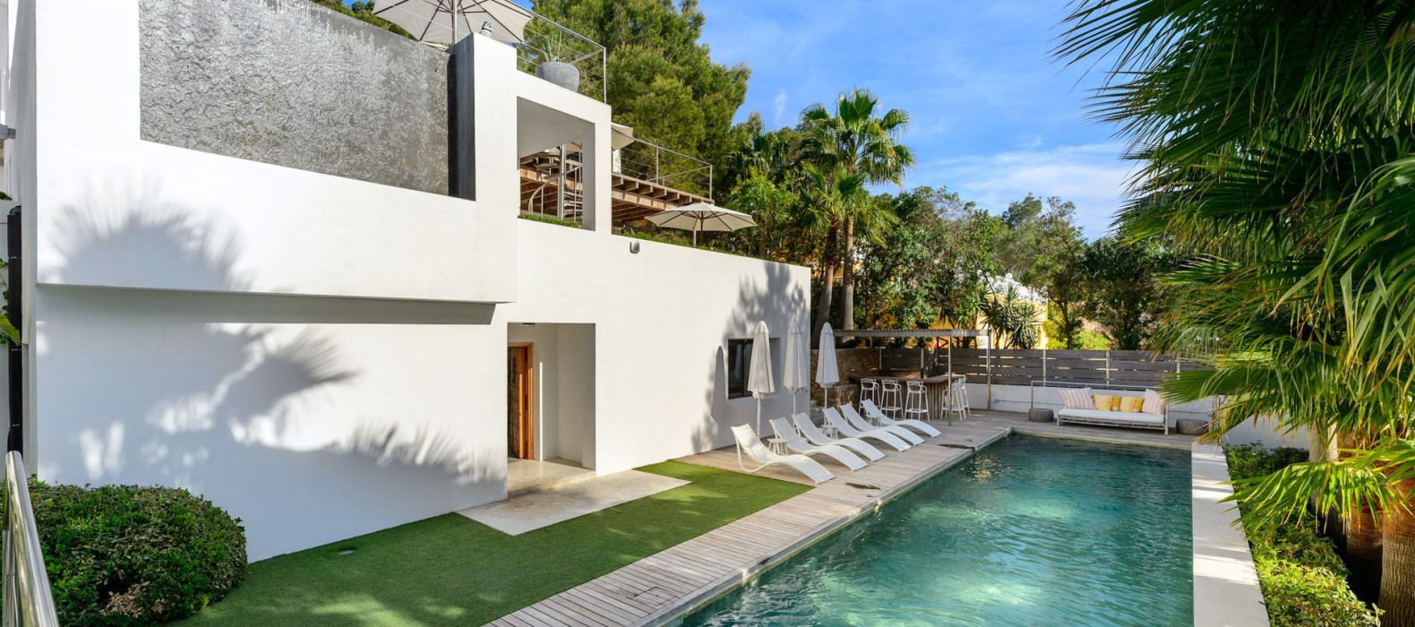Pool view of Casa Elegance in Ibiza