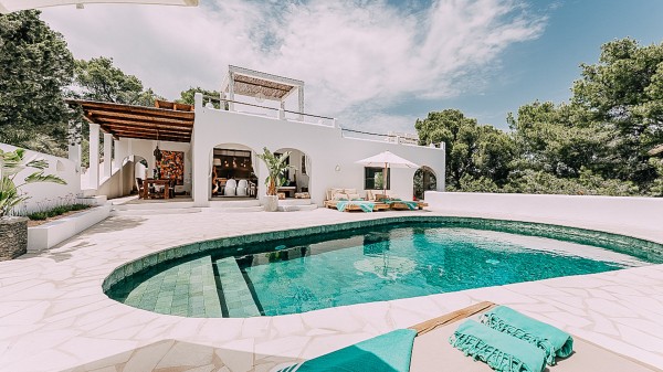 Exterior pool area of Villa La Colina in Ibiza