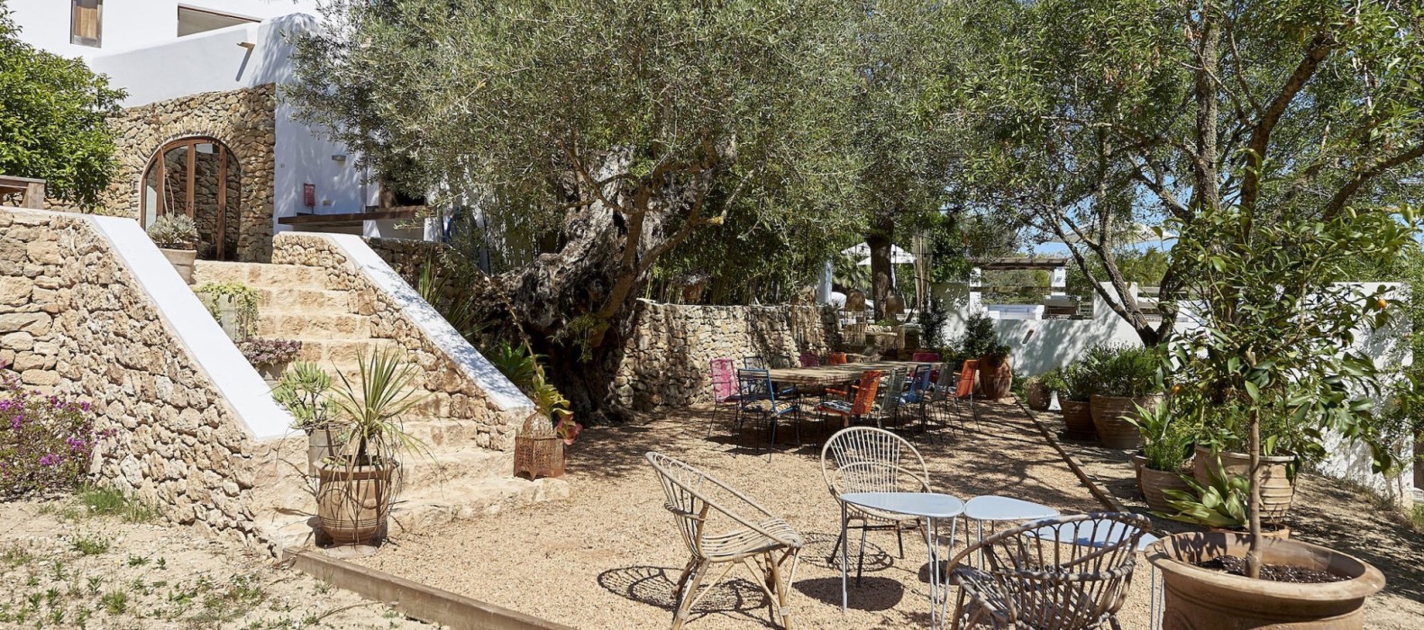 Garden area of Finca Las Velas in Ibiza