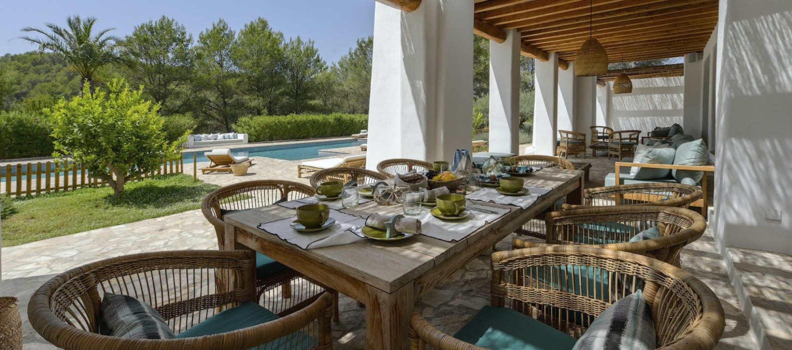 Exterior dining area of Villa Blissful Life in Ibiza