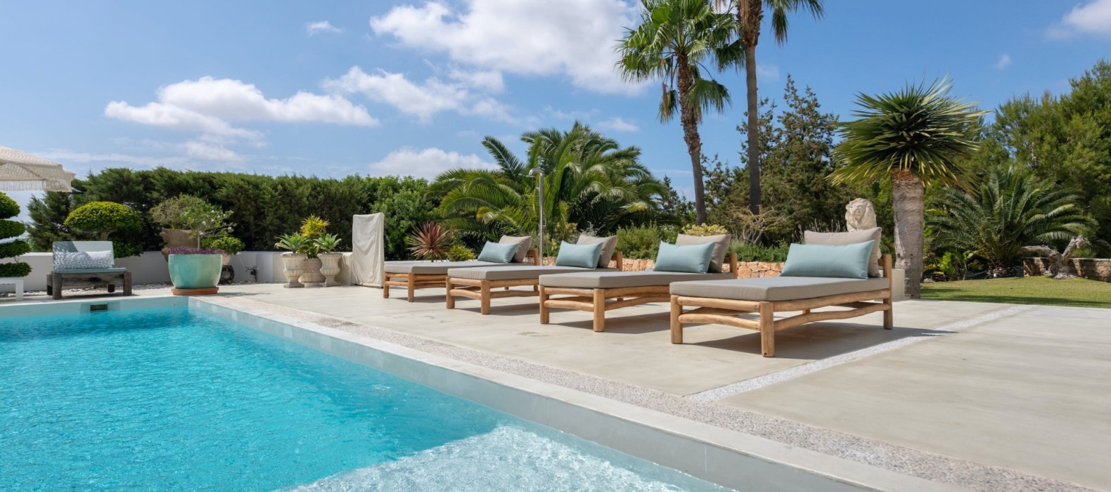 Exterior pool area of Villa Glamour in Ibiza