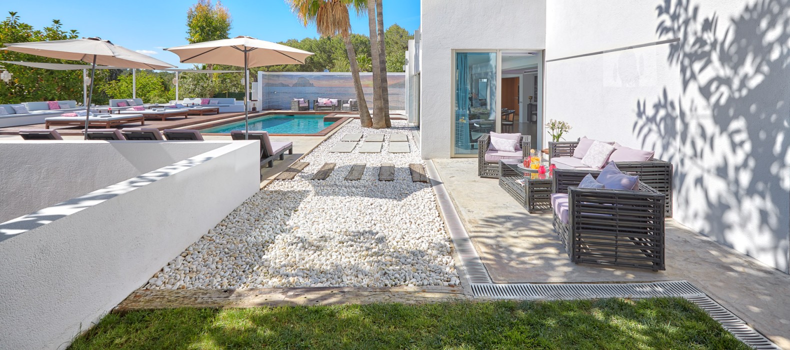 Exterior area with pool of Villa Indira in Ibiza