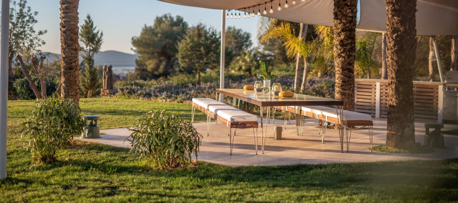 Exterior dining area of Villa Liama in Ibiza