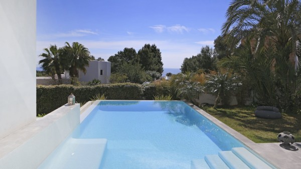 Exterior pool view of Villa Love and Light in Ibiza
