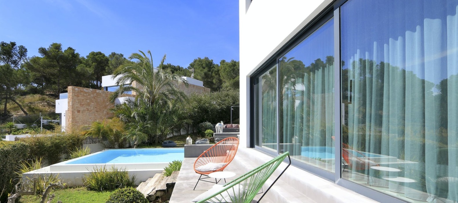 Exterior area view of Villa Love and Light in Ibiza