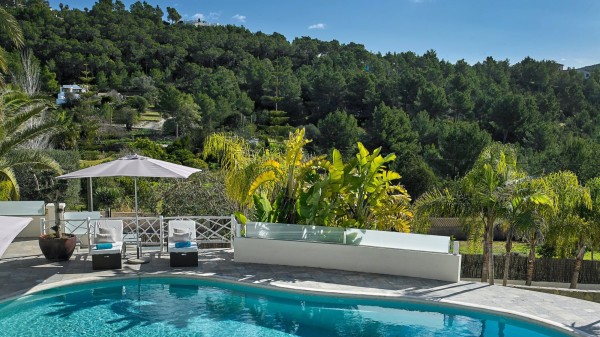 Exterior pool view of Villa Lusona in Ibiza