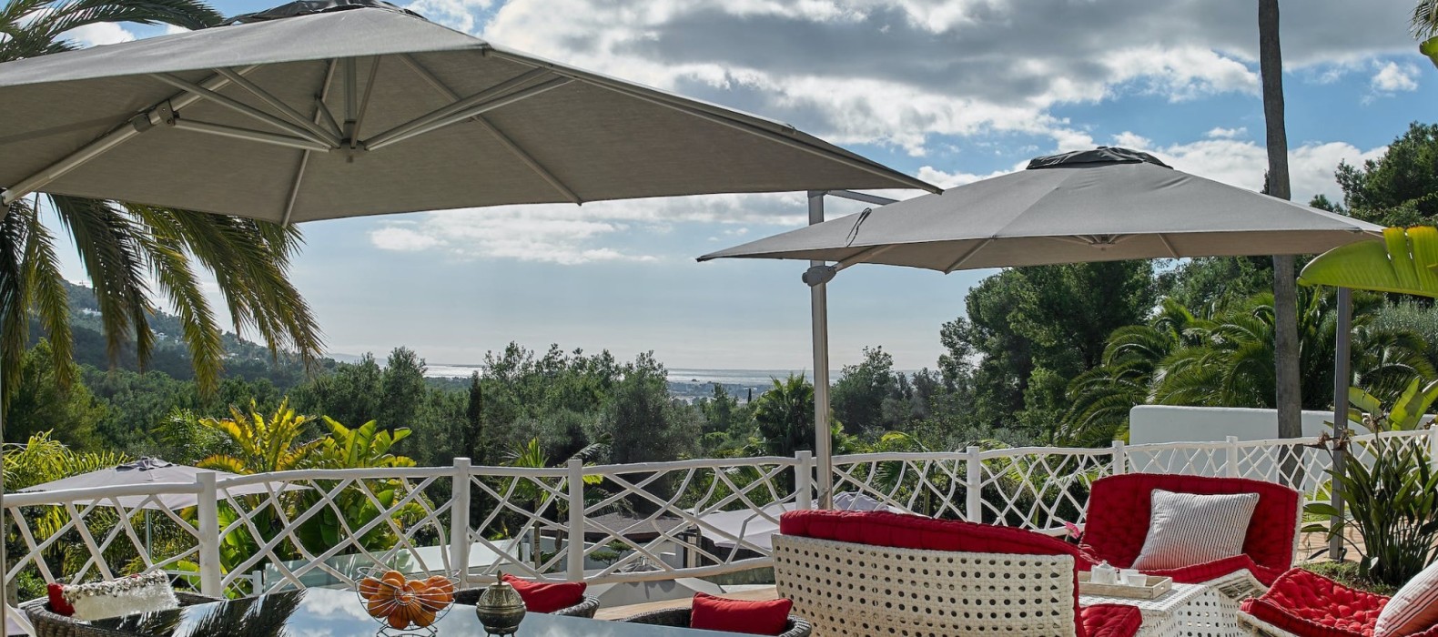 Exterior dining area of Villa Lusona in Ibiza