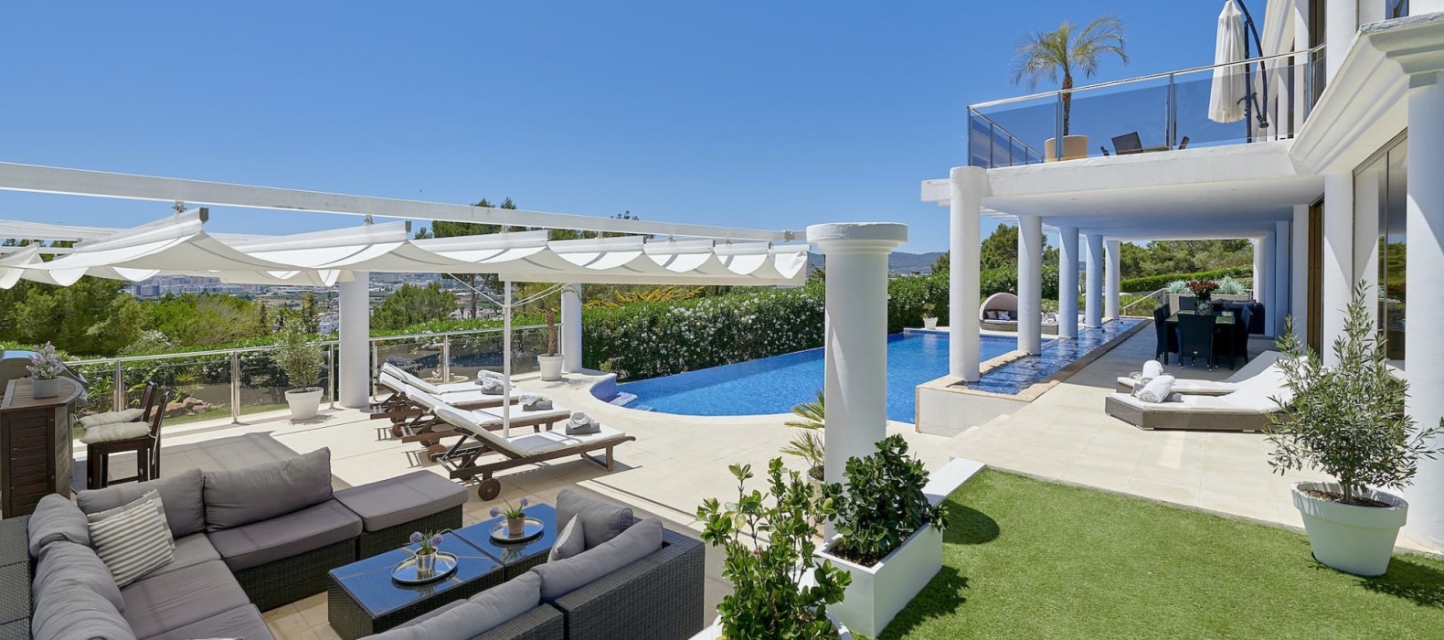 Exterior pool area of Villa Riva Alto in Ibiza