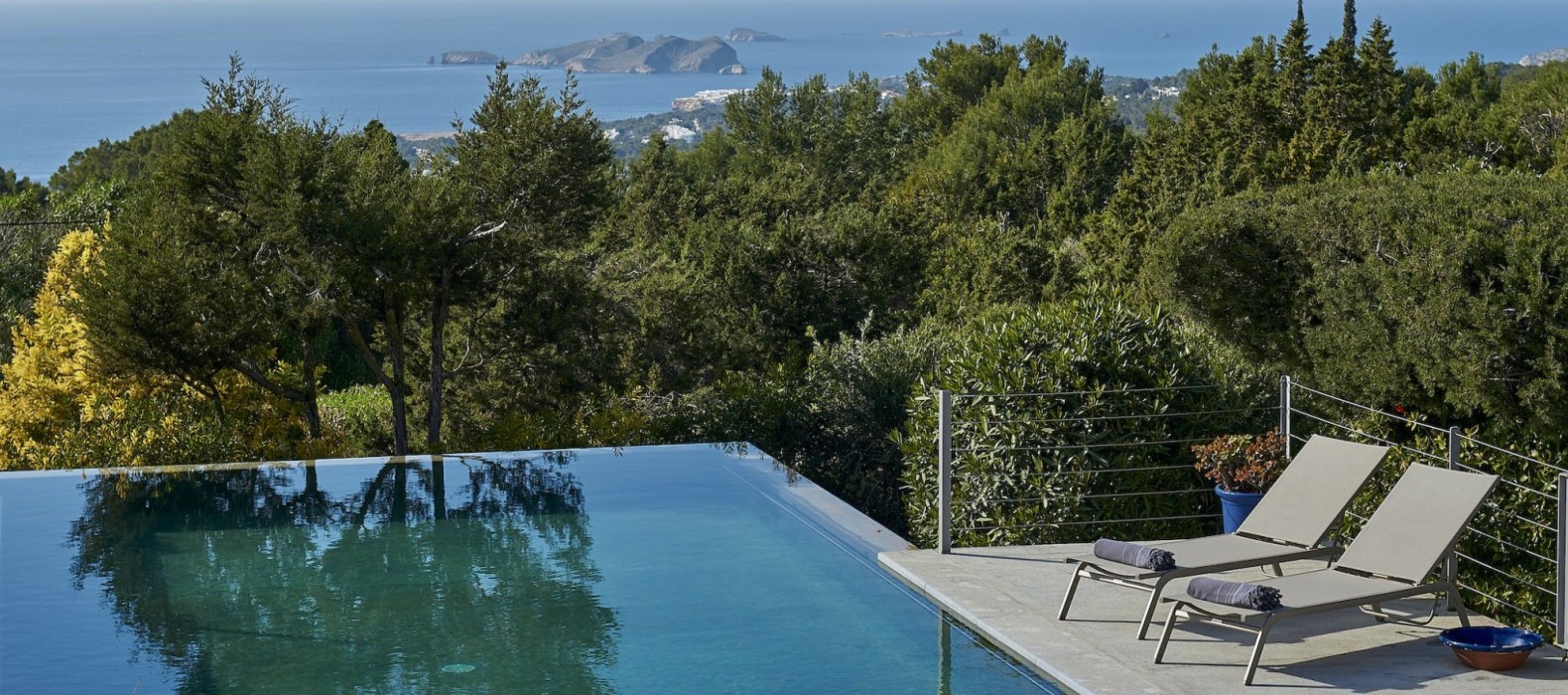 Exterior pool view of Villa Rivianna in Ibiza