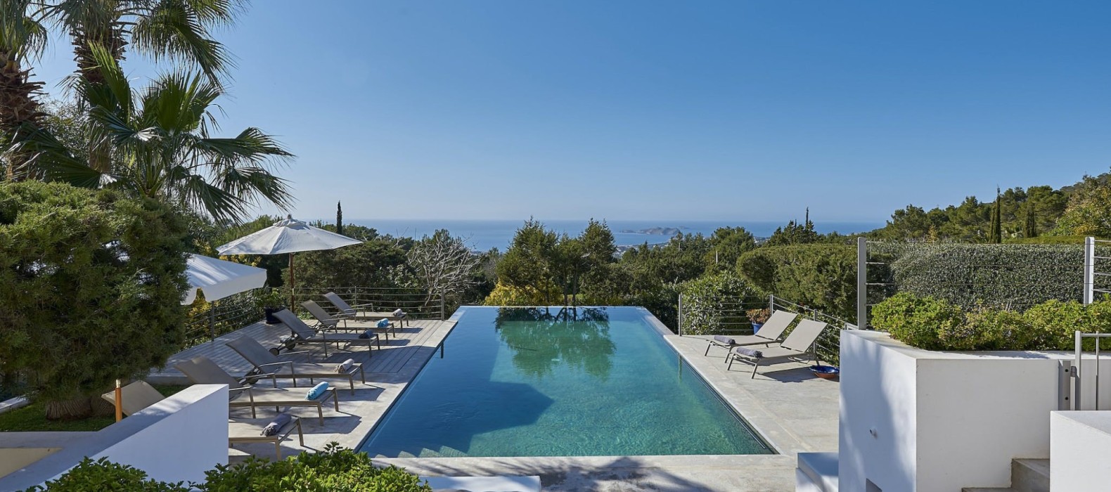 Exterior pool view of Villa Rivianna in Ibiza