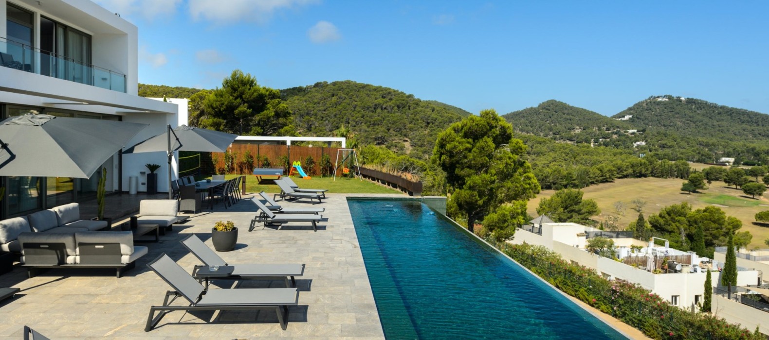 Exterior villa with pool of Villa Roca Indigo in Ibiza
