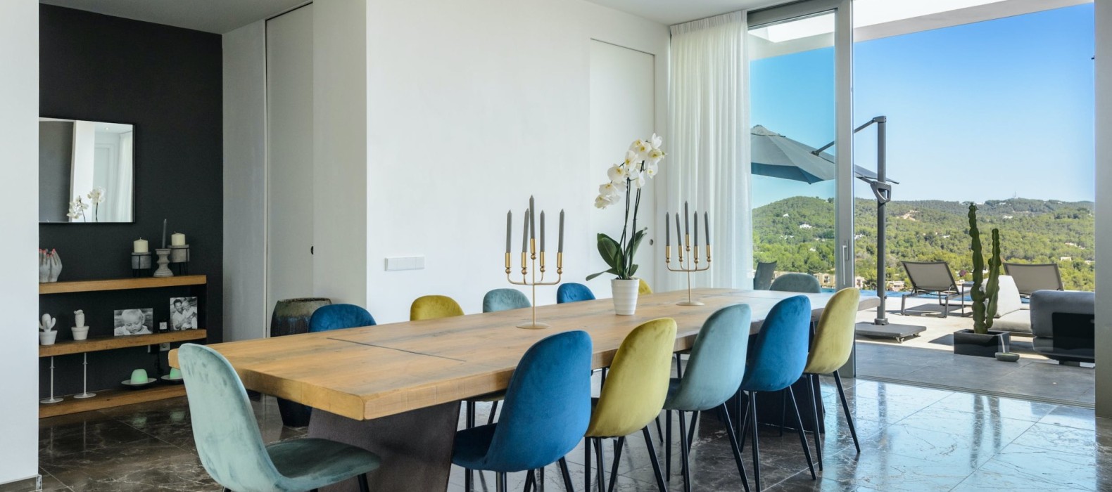Dining room of Villa Roca Indigo in Ibiza