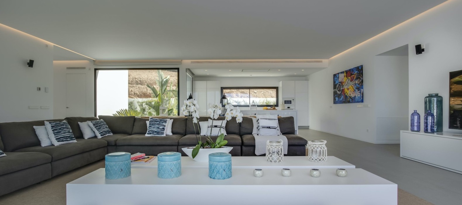 Living room view of Villa San Remo in Ibiza