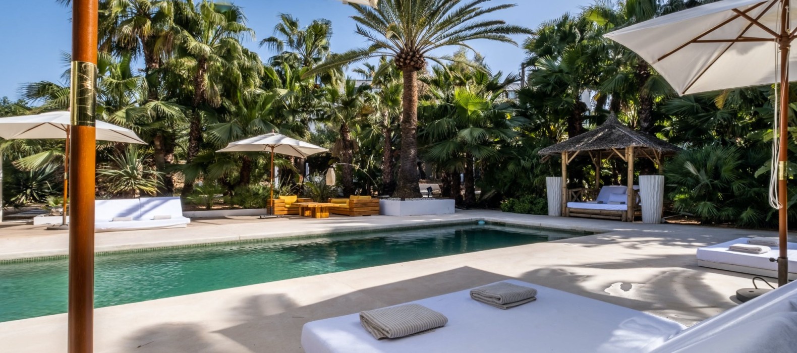 Exterior pool area of Villa Savant in Ibiza