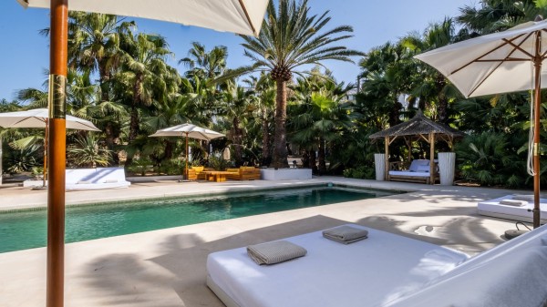 Exterior pool area of Villa Savant in Ibiza