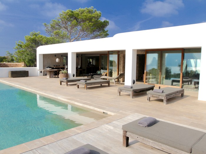 Exterior area with pool of Villa Sunrise Joy in Ibiza